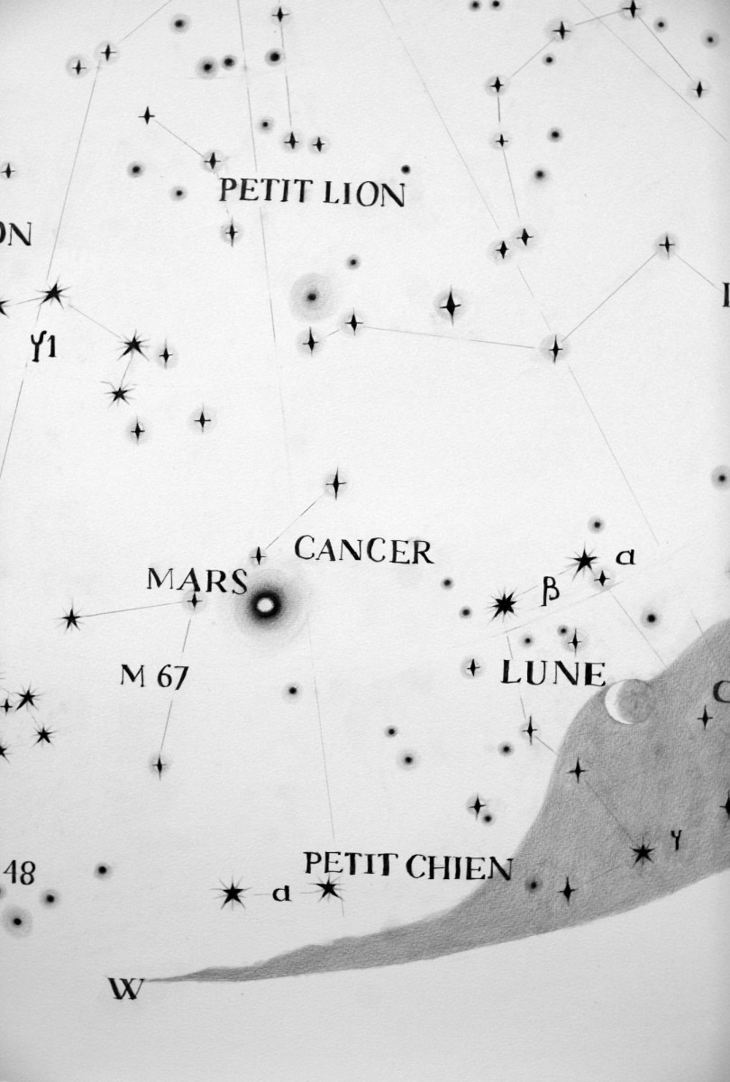 Ciel étoilé du 2 Mai 1519 depuis Issoudun (détail)